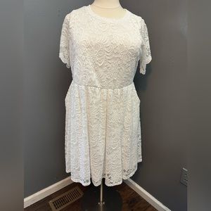 NWT torrid white lace fit & flare dress